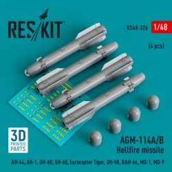 Reskit 1/48 AGM-114A/B Hellfire missiles (4 pcs)