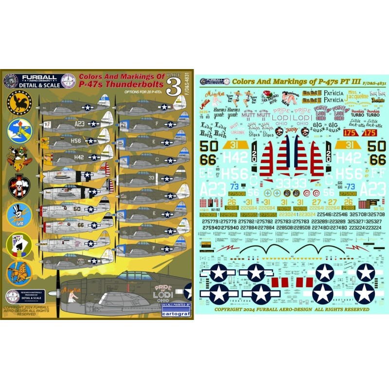 Furball  decals 1/48 Colors & Markings of Republic P-47s Thunderbolts Part 3