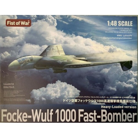 Maqueta 1/48 Focke-Wulf 1000 Fast-Bomber Heavy-Loaded Version de Modelcollect con marcados Luftwaffe de 1946.