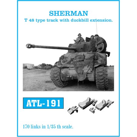 Tracks for SHERMAN T-48 type track with duckbill extension.