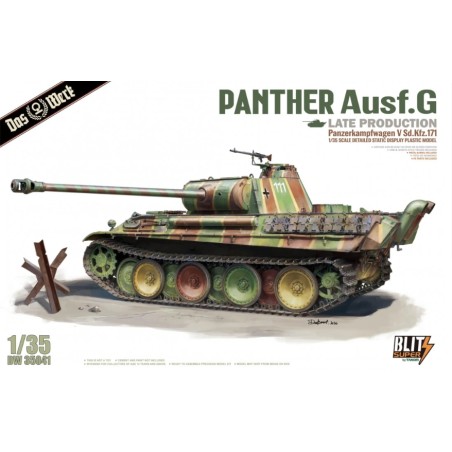 Maqueta 1/35 Panther Ausf.G Late Production de Das Werck con piezas detalladas y opciones de montaje personalizadas.