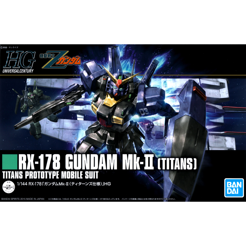 Maqueta 1/144 HGUC Revive RX-178 Gundam Mk-II Titans Version de Bandai, alta articulación y diseño renovado.