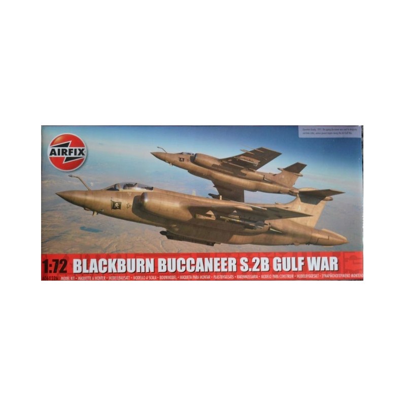 Maqueta 1/72 Blackburn Buccaneer S.2B de Airfix, diseño detallado del avión Gulf War, modelo a escala.