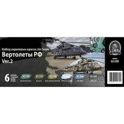 Set de pinturas acrílicas Jim Scale para helicópteros rusos Mi-8, Mi-24, Ka-52