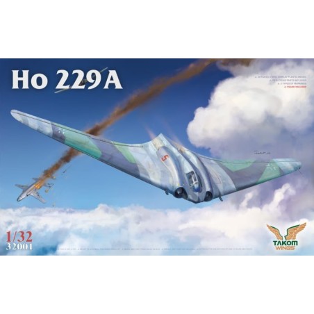 Maqueta 1/32 Ho 229A de Takom Wings, diseño de ala volante con detalles únicos