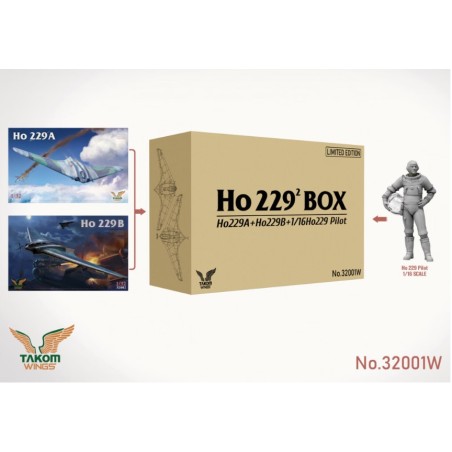 Maqueta "Ho 229 BOX 2" de Takom con Ho229A, Ho229B y piloto a escala 1/16, edición limitada.