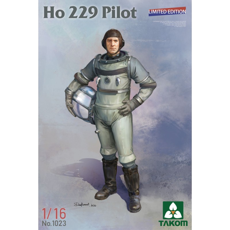 Figura del piloto Ho 229 en edición limitada, escala 1/16, de Takom.