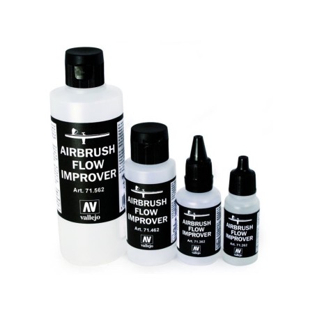 Aditivo Vallejo Airbrush Flow Improver para aerógrafo en distintos volúmenes (18ml, 32ml, 60ml, 200ml).