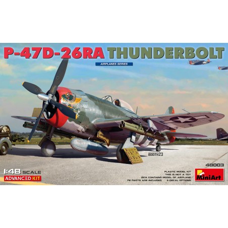 Maqueta 1/48 P-47D-26RA Thunderbolt de MiniArt con piezas fotograbadas y calcas WWII.