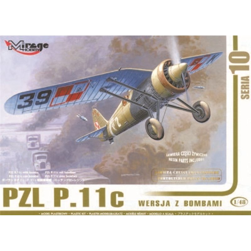 PZL P.11c mit Bomben, Resin- und Fotoätzteilen