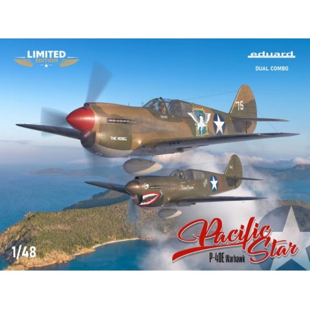 Kit de modelismo a escala 1/48 del P-40E Warhawk, edición limitada de Eduard con calcas para 10 decoraciones históricas.