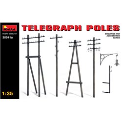 Maqueta Miniart 1/35 Telegraph Poles Diorama Accessories