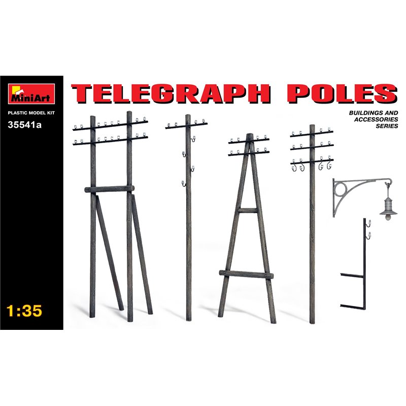 Maqueta Miniart 1/35 Telegraph Poles Diorama Accessories