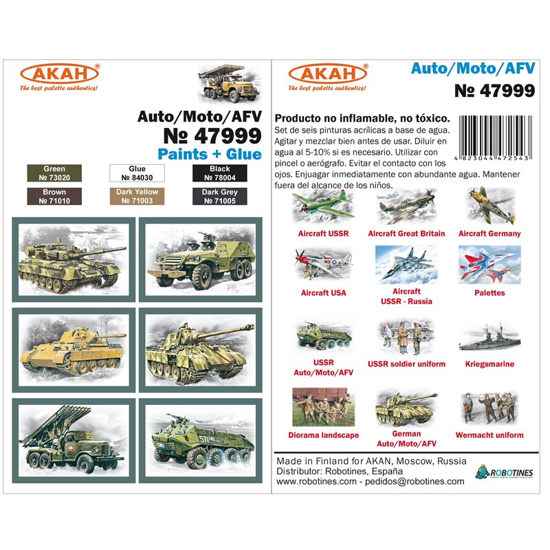 Set de PinturasUSSR Auto-Moto-Armored vehicles + Pegamento