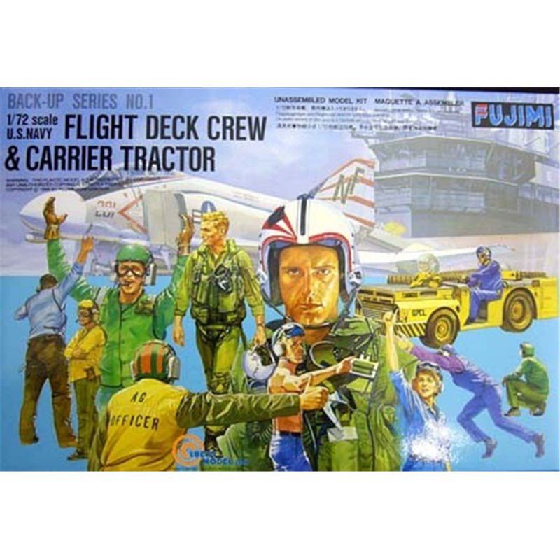 Fujimi 1/72 Flight Deck Crews & MD-3 Tractor model kit