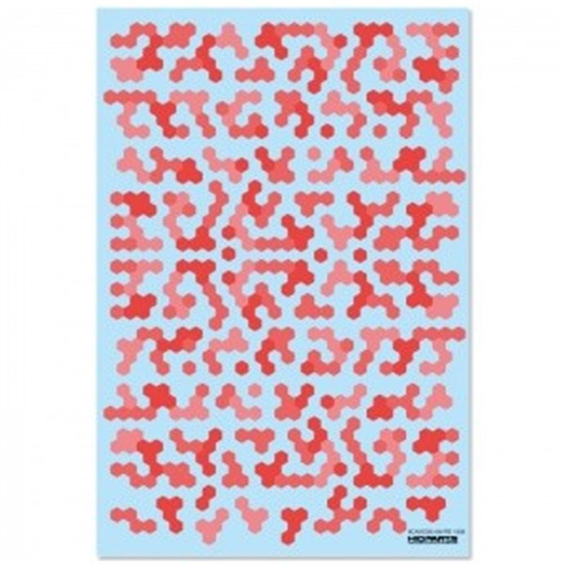 Hex Camouflage Decal White/Light color (Red)