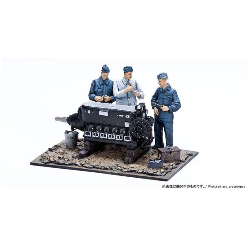 Figura de resina Zoukei Mura 1/32 Engine Maintenance Scenery Set (He219 A-0 Uhu)