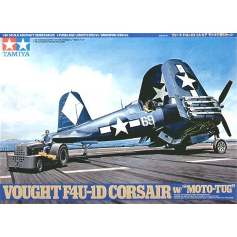 Tamiya 1/48 Corsair F4U-1D w/Moto-Tug aircraft model kit